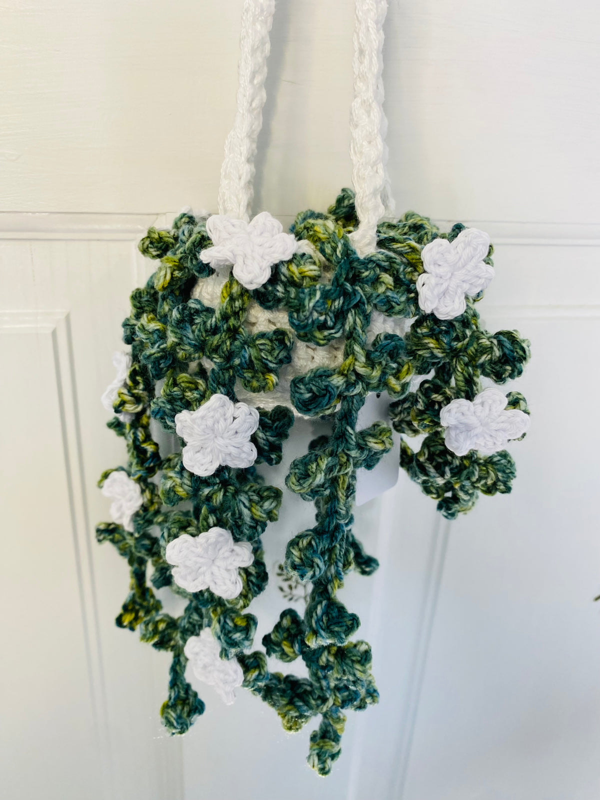 Ivy with Flowers Mini Hanging Plant - Handmade, Crochet