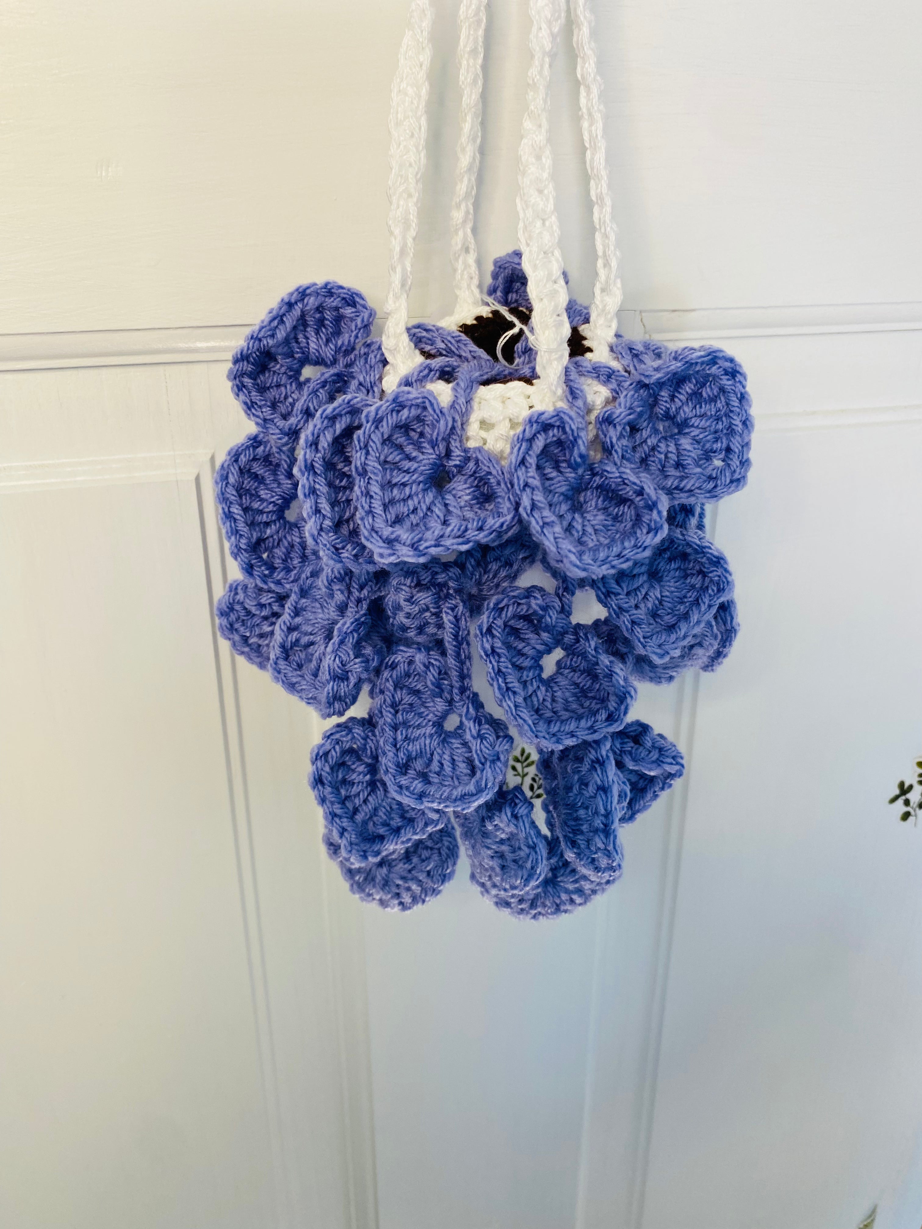 String of Hearts Hanging Plant - Handmade, Crochet
