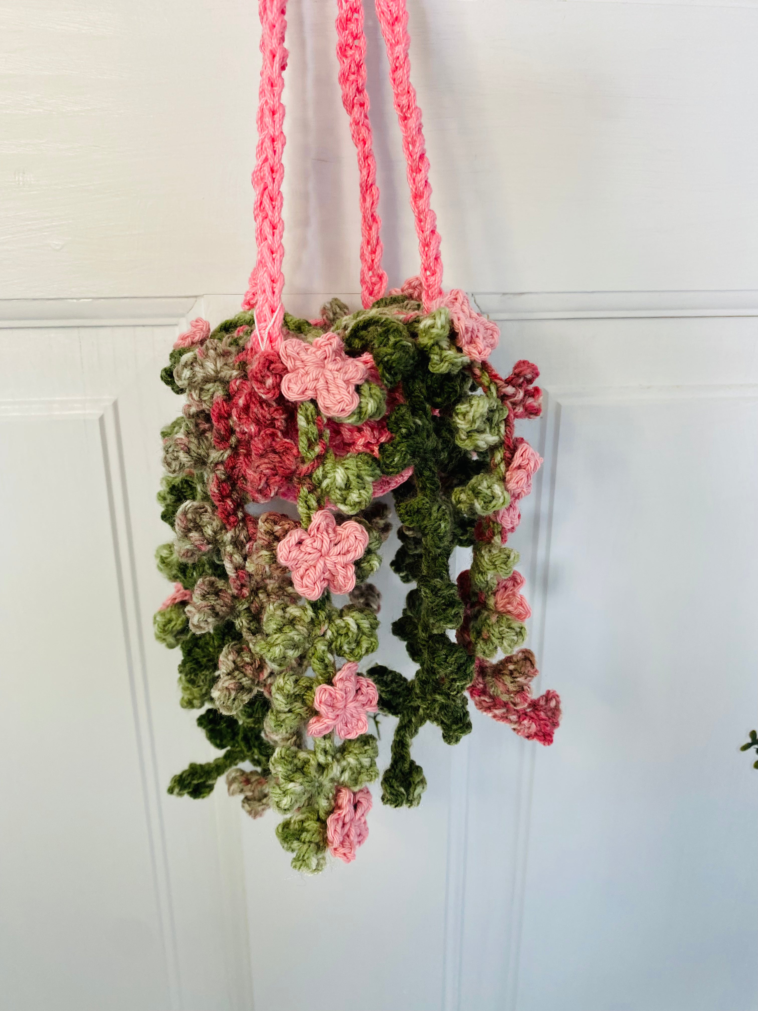 Ivy with Flowers Hanging Plant - Handmade, Crochet
