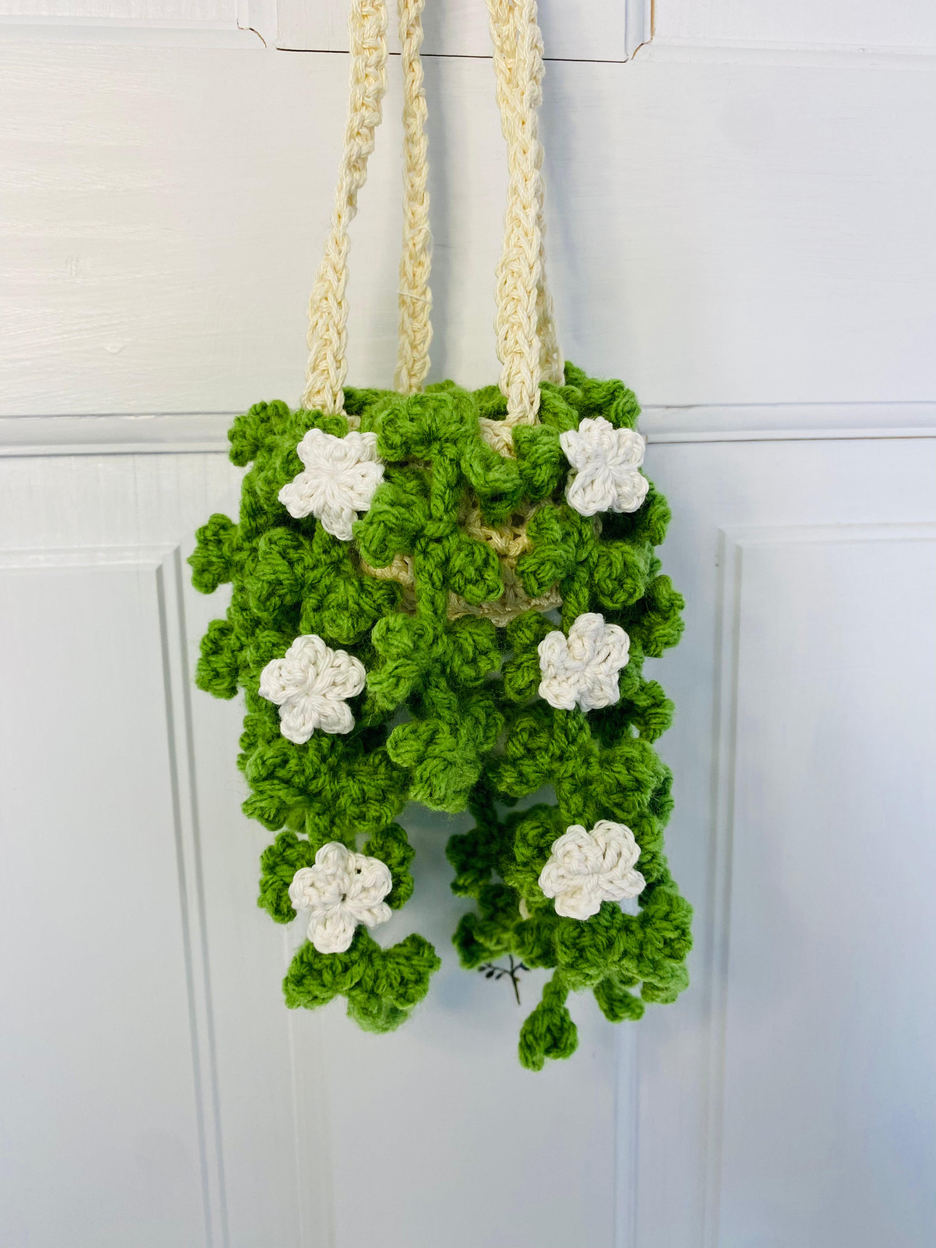 Ivy with Flowers Hanging Plant - Handmade, Crochet