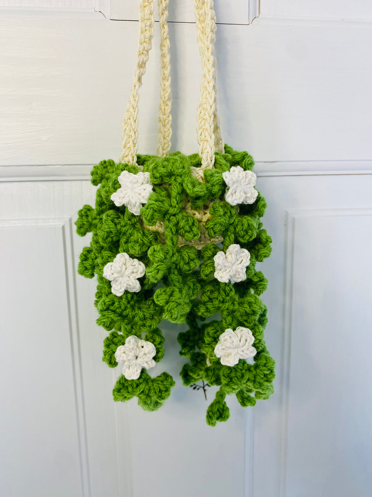 Ivy with Flowers Mini Hanging Plant - Handmade, Crochet