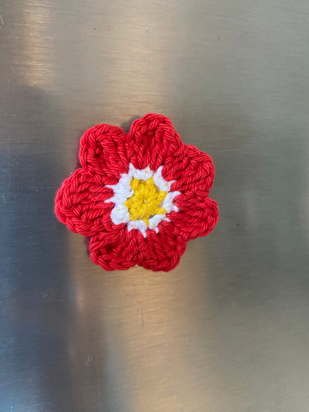 Crochet Flower Magnet - Collectible Floral Fridge Magnet