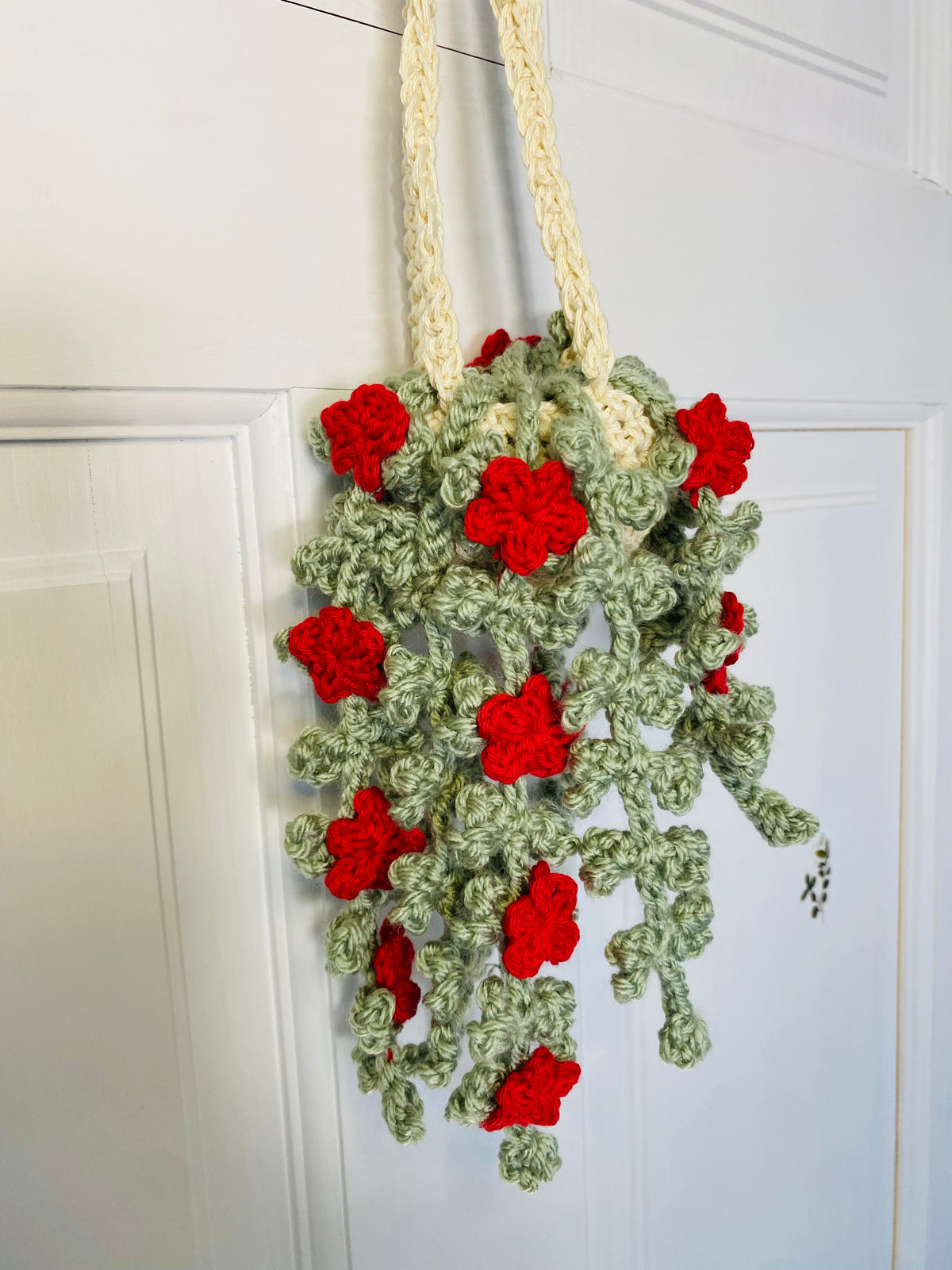 Ivy with Flowers Mini Hanging Plant - Handmade, Crochet